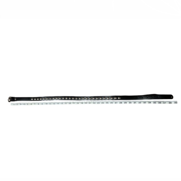 Black Studded Belt, Black Belt, Silver Studs, Punk Aesthetic main image 6